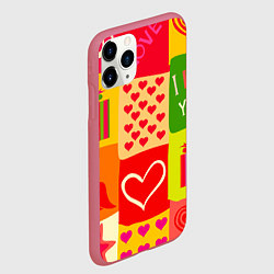 Чехол iPhone 11 Pro матовый Осенний паттерн, цвет: 3D-малиновый — фото 2