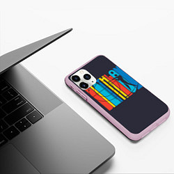 Чехол iPhone 11 Pro матовый Радужный спорт, цвет: 3D-розовый — фото 2