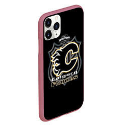 Чехол iPhone 11 Pro матовый Calgary Flames Team, цвет: 3D-малиновый — фото 2