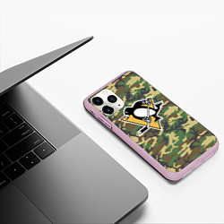 Чехол iPhone 11 Pro матовый Penguins Camouflage, цвет: 3D-розовый — фото 2