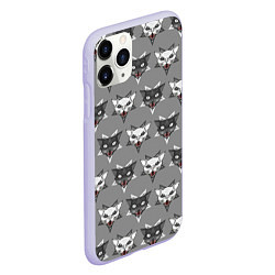 Чехол iPhone 11 Pro матовый Злые котики, цвет: 3D-светло-сиреневый — фото 2