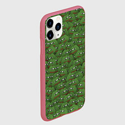 Чехол iPhone 11 Pro матовый Грустные лягушки, цвет: 3D-малиновый — фото 2