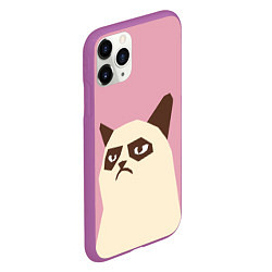 Чехол iPhone 11 Pro матовый Grumpy cat pink, цвет: 3D-фиолетовый — фото 2