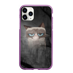 Чехол iPhone 11 Pro матовый Grumpy Cat, цвет: 3D-фиолетовый