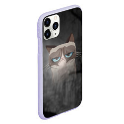 Чехол iPhone 11 Pro матовый Grumpy Cat, цвет: 3D-светло-сиреневый — фото 2