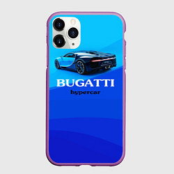 Чехол iPhone 11 Pro матовый Bugatti hypercar, цвет: 3D-фиолетовый