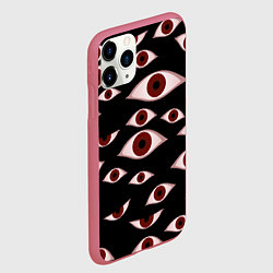 Чехол iPhone 11 Pro матовый Глаза, цвет: 3D-малиновый — фото 2