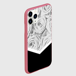 Чехол iPhone 11 Pro матовый Розы, цвет: 3D-малиновый — фото 2