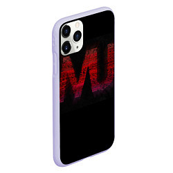 Чехол iPhone 11 Pro матовый Manchester United team, цвет: 3D-светло-сиреневый — фото 2