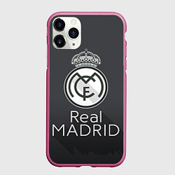 Чехол iPhone 11 Pro матовый Real Madrid, цвет: 3D-малиновый
