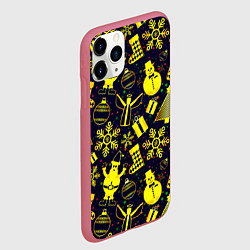 Чехол iPhone 11 Pro матовый Новогодний, цвет: 3D-малиновый — фото 2