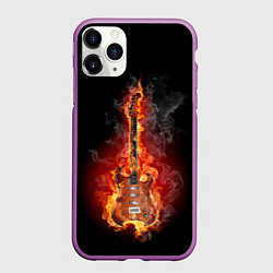 Чехол iPhone 11 Pro матовый Адская гитара, цвет: 3D-фиолетовый