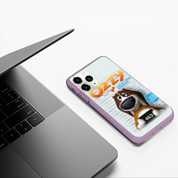 Чехол iPhone 11 Pro матовый Ozzy Dog, цвет: 3D-сиреневый — фото 2