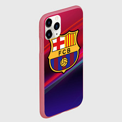 Чехол iPhone 11 Pro матовый ФК Барселона, цвет: 3D-малиновый — фото 2