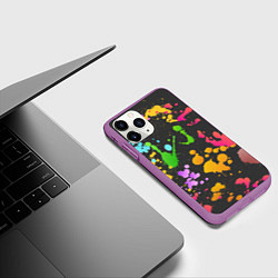 Чехол iPhone 11 Pro матовый Игра красок, цвет: 3D-фиолетовый — фото 2