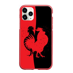 Чехол iPhone 11 Pro матовый Черное и красное, цвет: 3D-красный