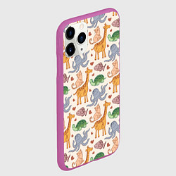 Чехол iPhone 11 Pro матовый Летние зверьки, цвет: 3D-фиолетовый — фото 2