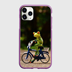 Чехол iPhone 11 Pro матовый Лягушка, цвет: 3D-фиолетовый