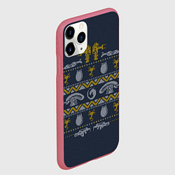 Чехол iPhone 11 Pro матовый Новогодний свитер Чужой, цвет: 3D-малиновый — фото 2
