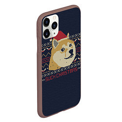 Чехол iPhone 11 Pro матовый Doge Such Christmas, цвет: 3D-коричневый — фото 2