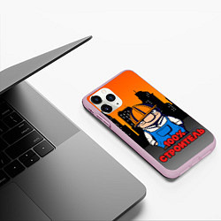 Чехол iPhone 11 Pro матовый Строитель 1, цвет: 3D-розовый — фото 2
