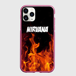 Чехол iPhone 11 Pro матовый Нирвана, цвет: 3D-малиновый
