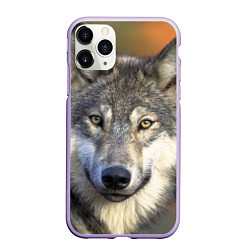 Чехол iPhone 11 Pro матовый Улыбка волка, цвет: 3D-светло-сиреневый