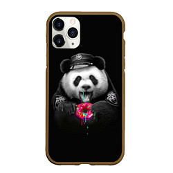 Чехол iPhone 11 Pro матовый Donut Panda, цвет: 3D-коричневый