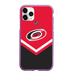 Чехол iPhone 11 Pro матовый NHL: Carolina Hurricanes, цвет: 3D-фиолетовый