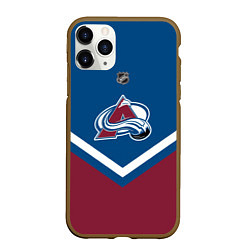 Чехол iPhone 11 Pro матовый NHL: Colorado Avalanche, цвет: 3D-коричневый