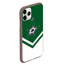 Чехол iPhone 11 Pro матовый NHL: Dallas Stars, цвет: 3D-коричневый — фото 2