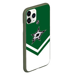 Чехол iPhone 11 Pro матовый NHL: Dallas Stars, цвет: 3D-темно-зеленый — фото 2