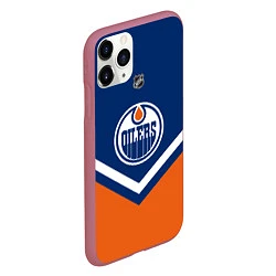 Чехол iPhone 11 Pro матовый NHL: Edmonton Oilers, цвет: 3D-малиновый — фото 2