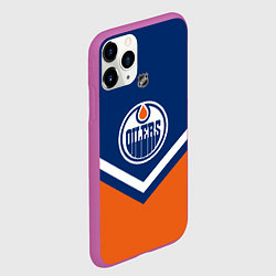 Чехол iPhone 11 Pro матовый NHL: Edmonton Oilers, цвет: 3D-фиолетовый — фото 2