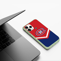 Чехол iPhone 11 Pro матовый NHL: Montreal Canadiens, цвет: 3D-салатовый — фото 2