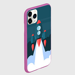 Чехол iPhone 11 Pro матовый Ракета, цвет: 3D-фиолетовый — фото 2