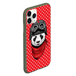 Чехол iPhone 11 Pro матовый Панда пилот, цвет: 3D-темно-зеленый — фото 2
