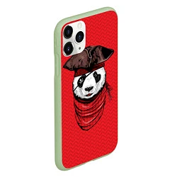 Чехол iPhone 11 Pro матовый Панда пират, цвет: 3D-салатовый — фото 2