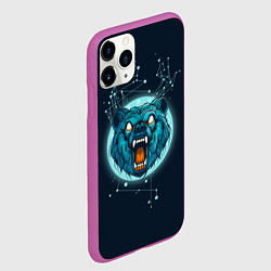 Чехол iPhone 11 Pro матовый Космический медведь, цвет: 3D-фиолетовый — фото 2
