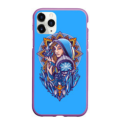 Чехол iPhone 11 Pro матовый Crystal Maiden: Ice Magic, цвет: 3D-фиолетовый