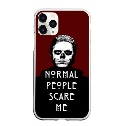 Чехол iPhone 11 Pro матовый Normal people scare me, цвет: 3D-белый