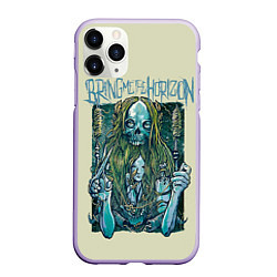 Чехол iPhone 11 Pro матовый Bring Me The Horizon, цвет: 3D-светло-сиреневый