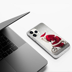 Чехол iPhone 11 Pro матовый Санта, цвет: 3D-белый — фото 2
