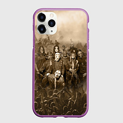 Чехол iPhone 11 Pro матовый Slipknot Sepia, цвет: 3D-фиолетовый