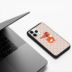 Чехол iPhone 11 Pro матовый Лисенок в шапочке, цвет: 3D-черный — фото 2