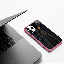 Чехол iPhone 11 Pro матовый Watch Dogs 2, цвет: 3D-малиновый — фото 2
