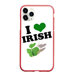 Чехол iPhone 11 Pro матовый Ireland, I love Irish, цвет: 3D-красный
