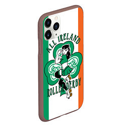Чехол iPhone 11 Pro матовый Роллер-дерби - вся Ирландия, цвет: 3D-коричневый — фото 2