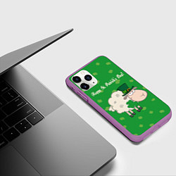 Чехол iPhone 11 Pro матовый Ирландия, цвет: 3D-фиолетовый — фото 2