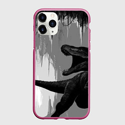 Чехол iPhone 11 Pro матовый Пещера динозавра, цвет: 3D-малиновый
